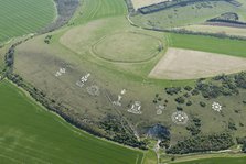 Chalk military badges and Chisenbury Camp univallate hillfort, Fovant Down, Wiltshire, 2015. Creator: Historic England Staff Photographer.