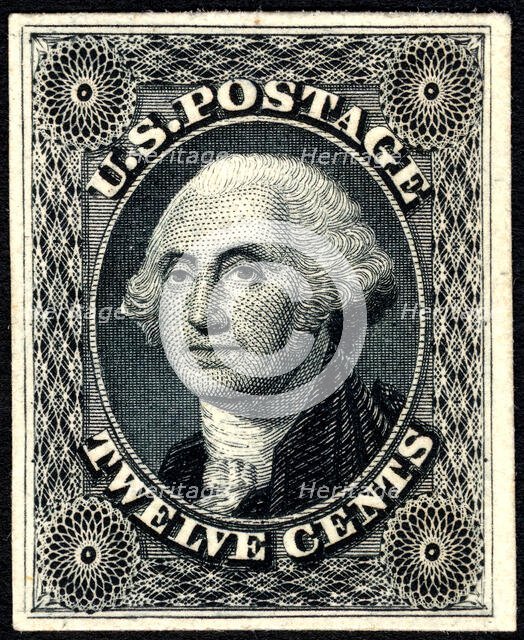 12c Washington trial color card proof, 1881. Creator: American Bank Note Company.