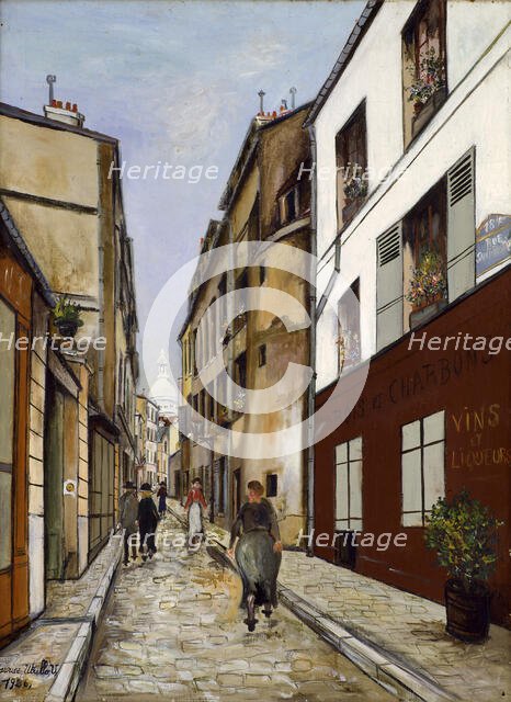 Rue Saint-Rustique à Montmartre, 1926. Creator: Maurice Utrillo.