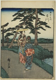 Kakegawa, from the series "Fifty-three Stations [of the Tokaido] (Gojusan tsugi)," also...,1852. Creator: Ando Hiroshige.