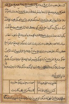 Page from Tales of a Parrot (Tuti-nama): text page, c. 1560. Creator: Unknown.