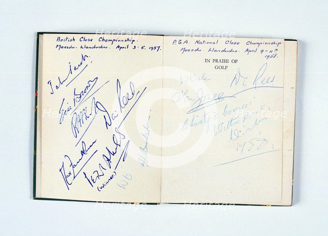 Autographs of golfers, In Praise Of Golf, 1958. Artist: Unknown