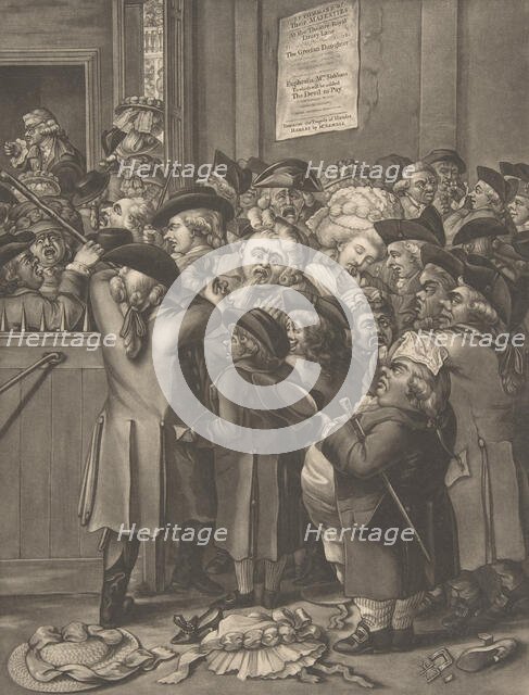 The Pit Door/ La Porte du Parterre, November 9, 1784. Creator: After Robert Dighton the Elder.