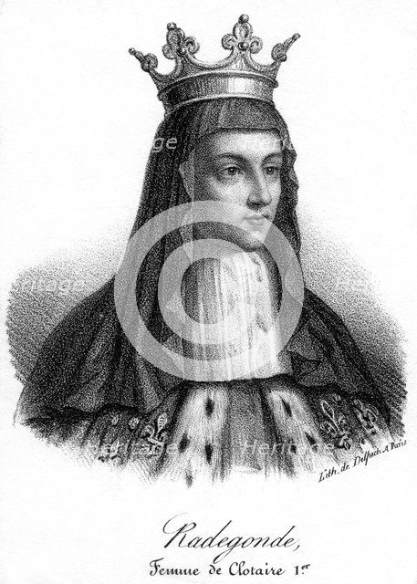 Radegonde, one of Clotaire I's four wives. Artist: Delpech