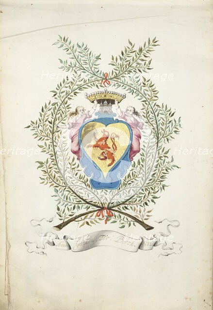 Decorated coat of arms of the Ter Borch family, 1660. Creator: Gesina ter Borch.