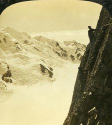 'A Dangerous Ascent, Mount Malte Brun, New Zealand, c1909. Creator: George Rose.