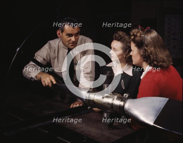 Students at Washington High School at class, training...to the war effort, Los Angeles, Calif., 1942 Creator: Alfred T Palmer.