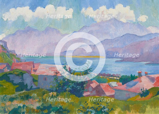 View of Lake Sils from Capolago, 1927. Creator: Giacometti, Giovanni (1868-1933).