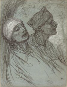A Wounded Soldier and His Comrade, 1916. Creator: Theophile Alexandre Steinlen.