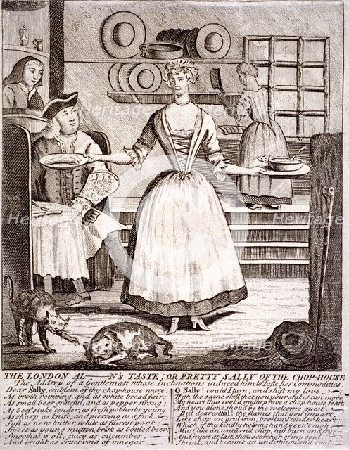 'The London al - n's taste, or pretty Sally of the chop-house', 1750. Artist: Anon