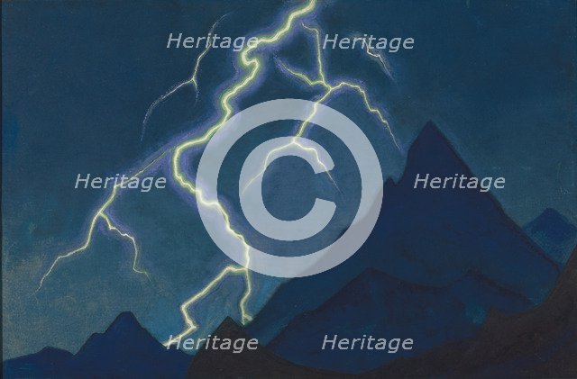 Call of the Heaven. Lightning, 1935-1936. Artist: Roerich, Nicholas (1874-1947)