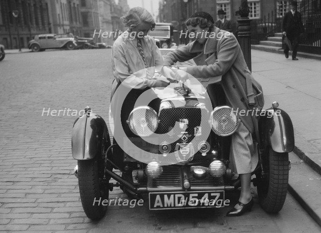 Aston Martin of Kitty Brunell at the RSAC Scottish Rally, 1933. Artist: Bill Brunell.