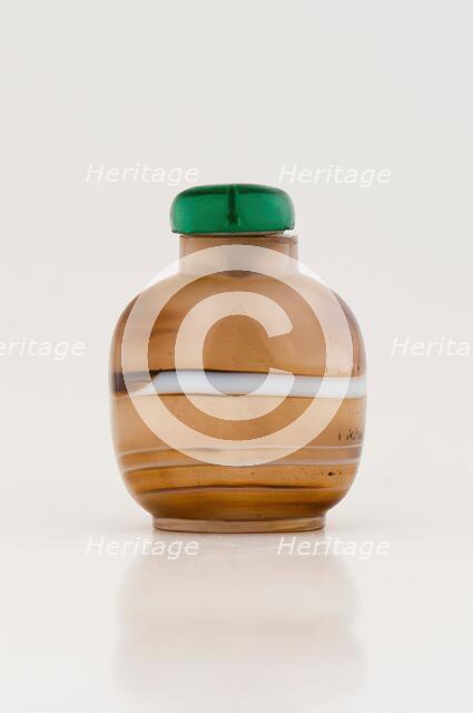 Snuff bottle with stopper, 19th century. Creator: Unknown.