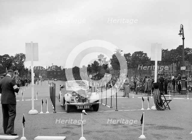 Talbot 10 drophead coupe of RM Proctor competing in the South Wales Auto Club Welsh Rally, 1937 Artist: Bill Brunell.
