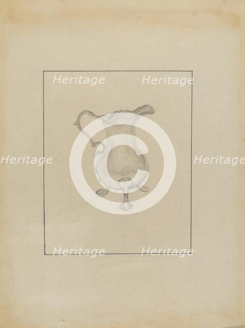 Silver Cream Pitcher, 1935/1942. Creator: Isidore Steinberg.