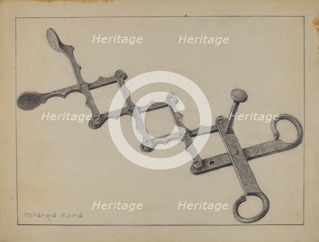 Tongs, 1935/1942. Creator: Mildred Ford.