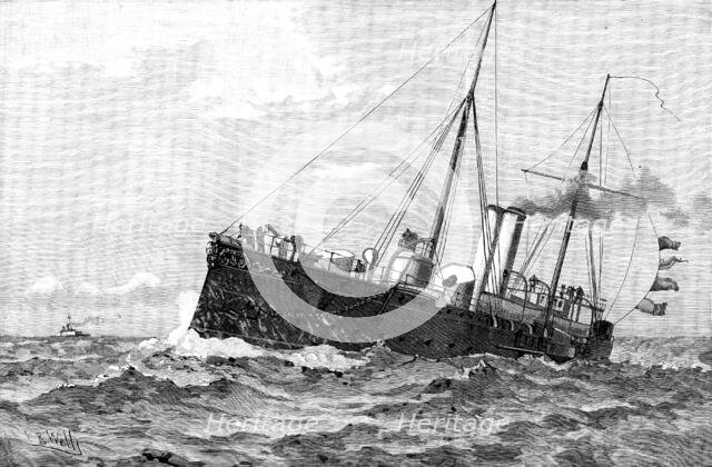 H.M.S. Barracouta, on board which the disastrous steam explosion happened off Margate, 1890. Creator: Unknown.