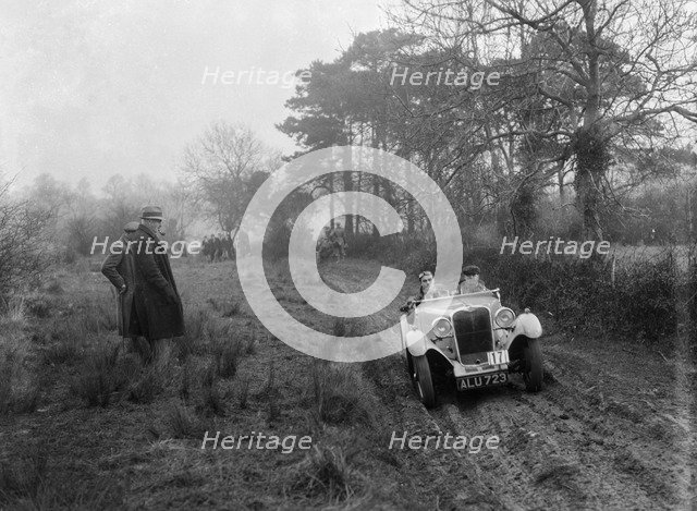 Singer of DA Loader at the Sunbac Colmore Trial, Gloucestershire, 1934. Artist: Bill Brunell.