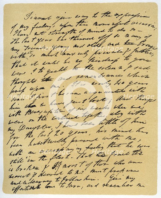 Letter from William Wordsworth on the death of Samuel Taylor Coleridge, 29th July 1834.Artist: William Wordsworth