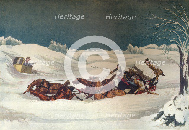 'The Liverpool Mail Near St Albans', 19th century. Artist: Robert Havell.