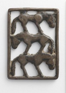 Plaque (Three Horses) (image 1 of 2), 5th-4th century B.C.. Creator: Unknown.