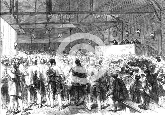 The Elections in Paris: a meeting in a low quarter, 1869. Creator: Unknown.