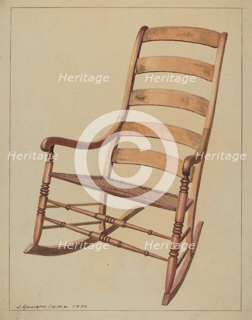 Ladder Back Rocking Chair, 1936. Creator: J. Howard Iams.
