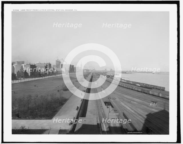 Lake front from Illinois Central station, Chicago, Ill., between 1890 and 1901. Creator: Unknown.