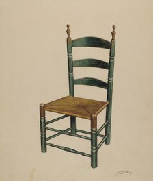 Ladder Back Chair, c. 1939. Creator: John Cutting.