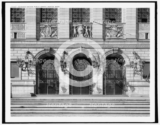 Entrance arches, Boston Public Library, Boston, Mass., c1907. Creator: Unknown.