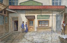 View of the Sun and Last inn in Newgate Market, Paternoster Square, City of London, 1867. Artist: JT Wilson