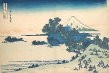 Shichirigahama in Sagami Province (Soshu Shichirigahama), from the series Thirty-si..., ca. 1830-32. Creator: Hokusai.