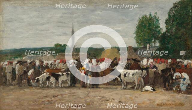 Fair in Brittany, 1874. Creator: Eugene Louis Boudin.