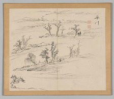 Double Album of Landscape Studies after Ikeno Taiga, Volume 2 (leaf 9), 18th century. Creator: Aoki Shukuya (Japanese, 1789).