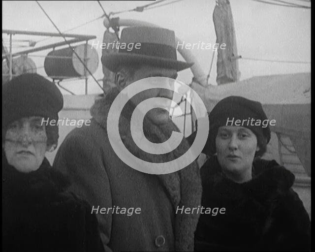 Emma Asquith, Countess of Oxford and Asquith on Deck of a Ship, 1921. Creator: British Pathe Ltd.