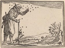 Peasant Attacked by Bees, 1621. Creator: Edouard Eckman.