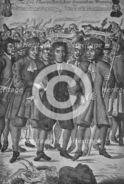 'Lord Chancellor Jeffreys Taken in Wapping', 1688, (1903). Artist: Unknown.