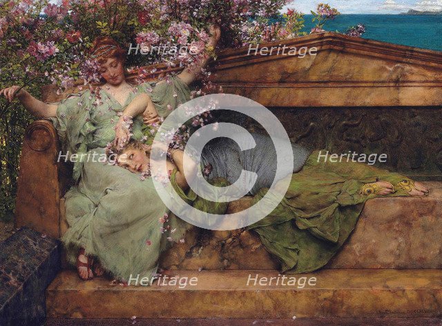 In a rose garden, 1890.