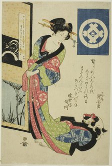 Beauty representing winter, from an untitled series of beauties representing the four..., c. 1818/30 Creator: Utagawa Kuniyasu.