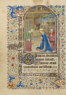 The Nativity; Book of Hours, about 1420-1430. Creator: Master of the Harvard Hannibal.