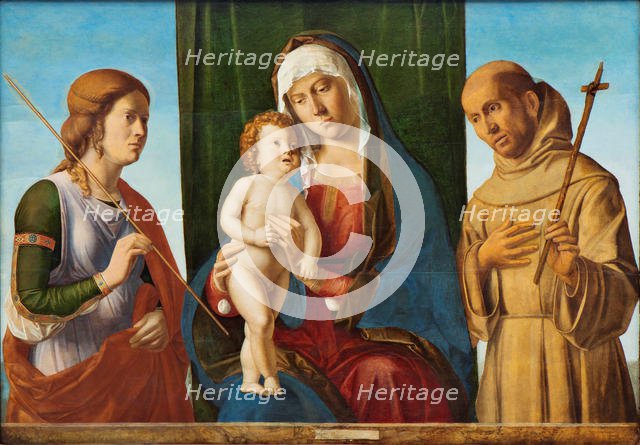 Madonna and Child between Saints Ursula and Francis of Assisi, c. 1495. Creator: Cima da Conegliano, Giovanni Battista (ca. 1459-1517).