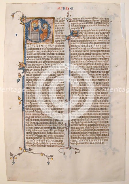 Manuscript Leaf with the Opening of the Epistle of Saint Paul to the Ephesians, from a Bible, ca. 13 Creator: Unknown.