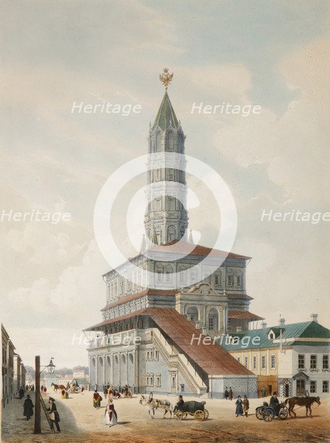 The Sukharev Tower in Moscow, 1846. Artist: Benoist, Philippe (1813-after 1879)