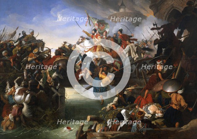 The Defense of Sziget against the Turks by Nicholas Zrinsky, 1825. Creator: Krafft, Johann Peter (1780-1856).