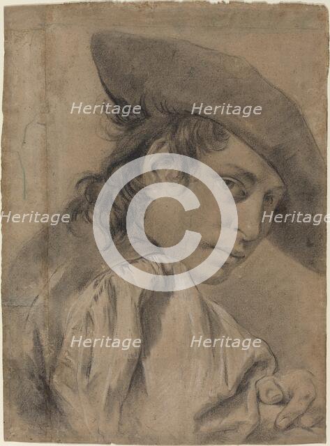 A Young Man in a Broad Hat, c. 1745. Creator: Giovanni Battista Piazzetta.