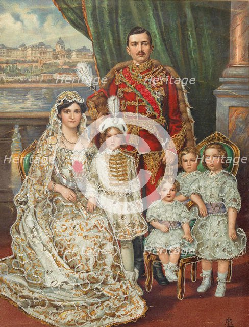 Emperor Charles I of Austria, with his wife Zita, Crown Prince Otto and the three other children, c. Creator: Anonymous.