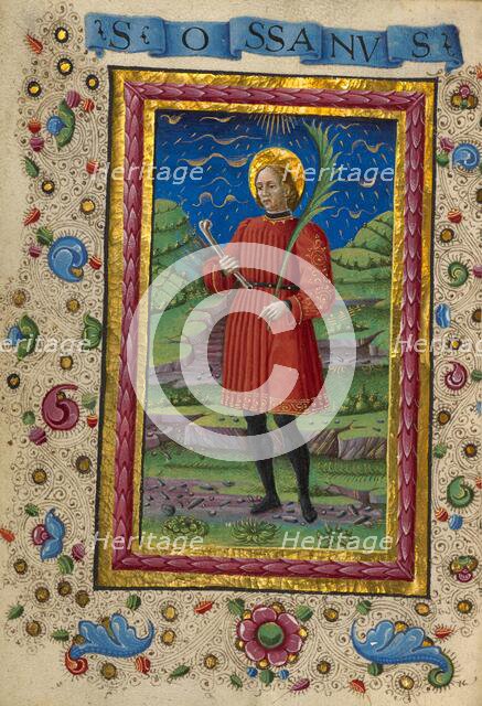 Saint Ossanus; Gualenghi-d'Este Hours, about 1469. Creator: Guglielmo Giraldi.