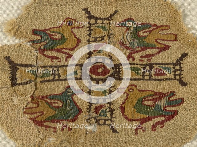 Fragment, Egypt, Roman period (30 B.C.-641 A.D.), 3rd/5th century. Creator: Unknown.