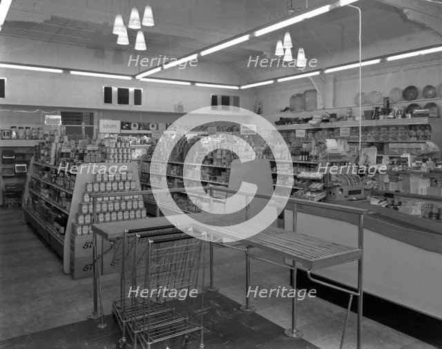 Interior of the Dodworth Road Co-op, Barnsley, South Yorkshire, 1957. Artist: Michael Walters