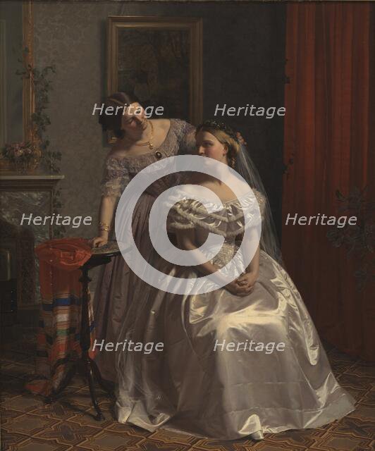The bride is adorned by her friend, 1859. Creator: Henrik Olrik.